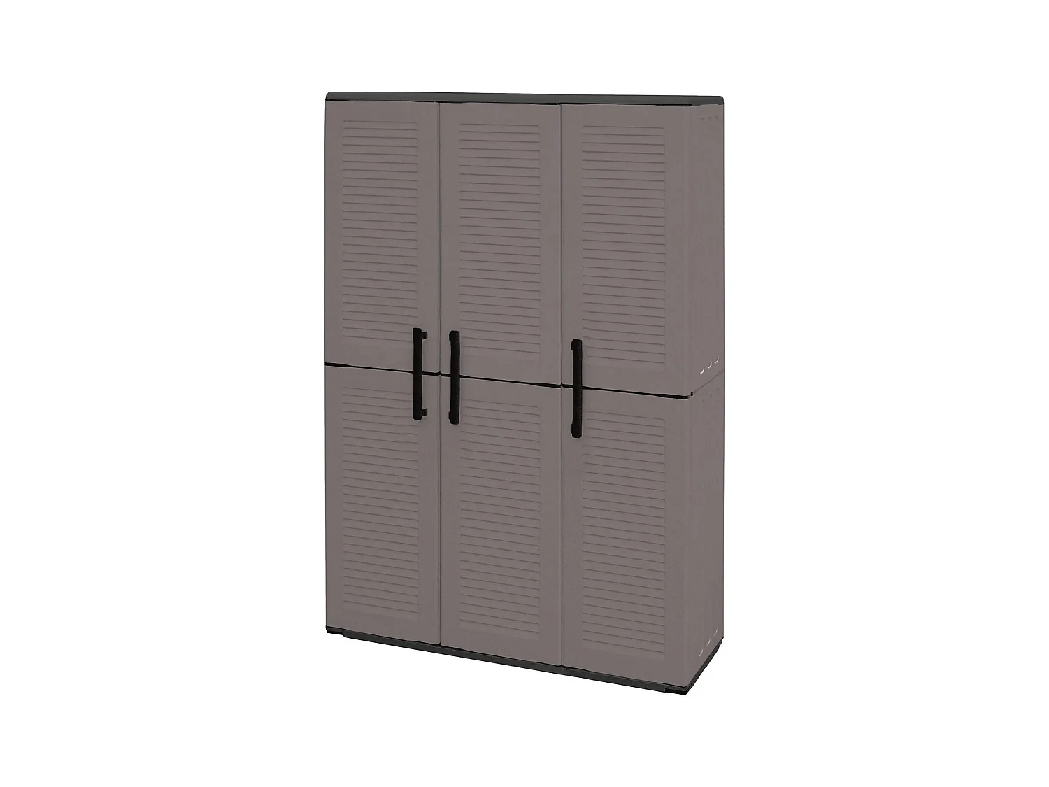 Armário de vassouras externo ou interno, armário com 3 portas e 3 prateleiras reguláveis â€<â€<em polipropileno, 100% Fabricado na Itália, 102x37h163 cm, cor cinza