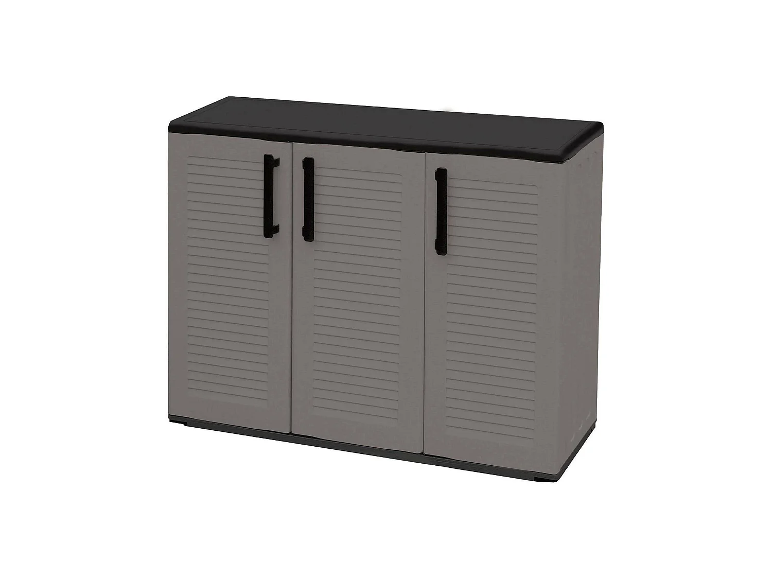 Mehrzweck AuÃŸen oder Innenwechselschrank, 3 türiges Mobile und 1 Polypropylen Regal, 100% Made in Italy, 102x37H84 cm, graue Farbe
