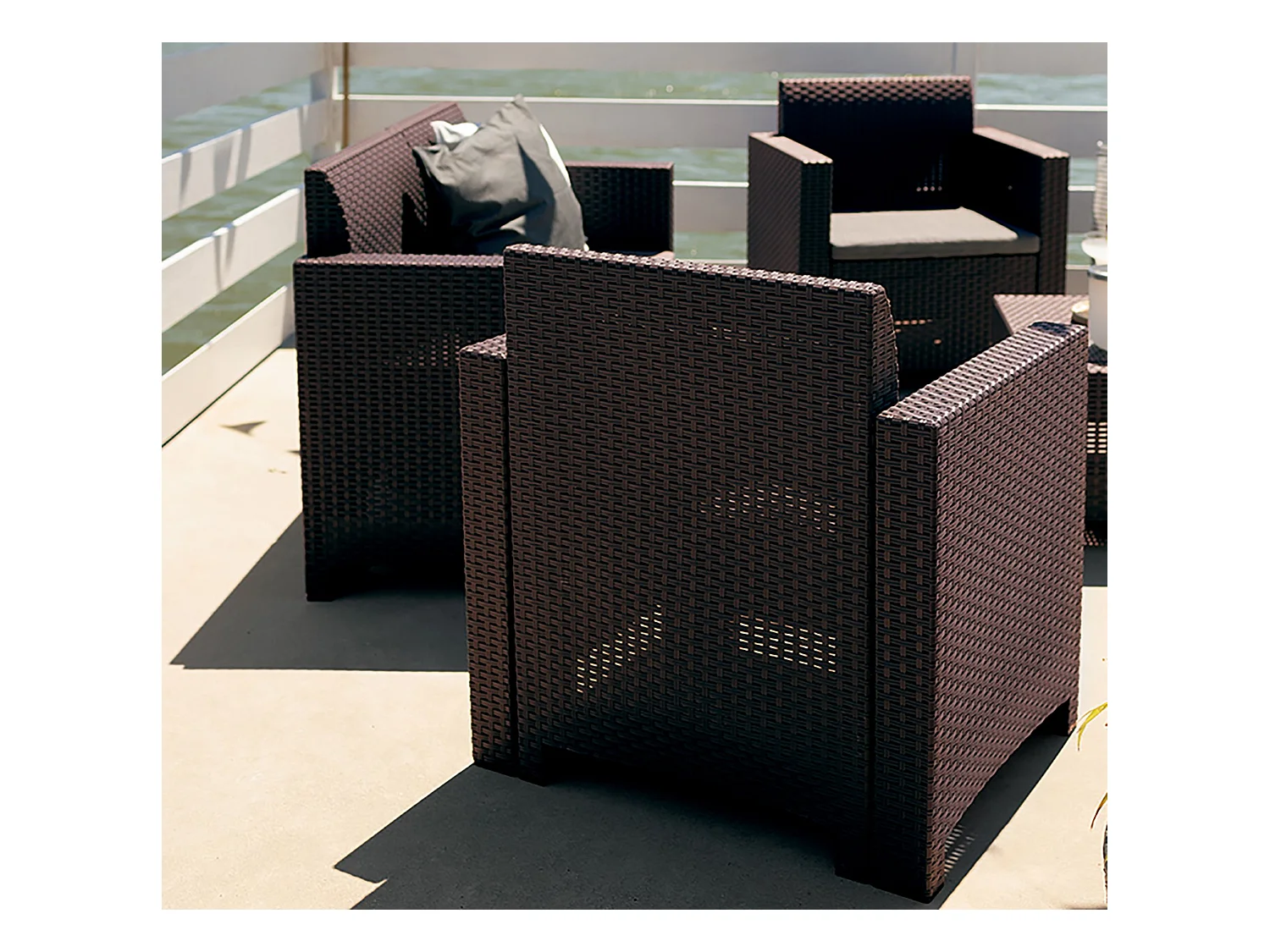 Dmora - Set salotto da esterno Gazania, Made in Italy, Antracite