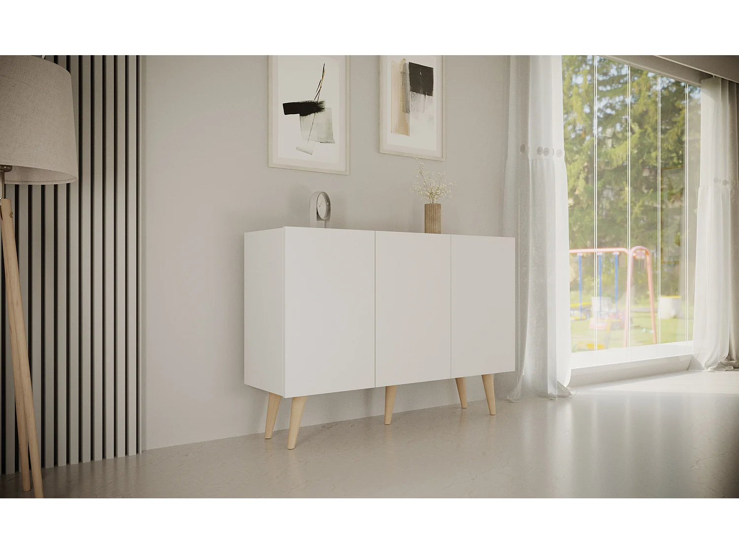 Commode 3 portes Toronto - Blanc