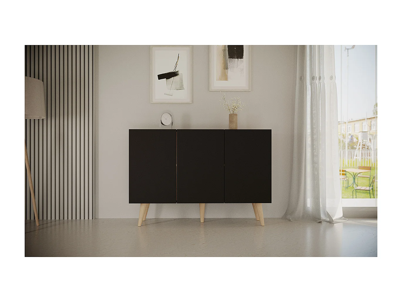 Commode 3 portes Toronto - Noir