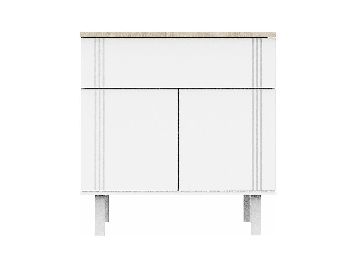 Commode 2 portes 1 tiroir Eléonore - Blanc