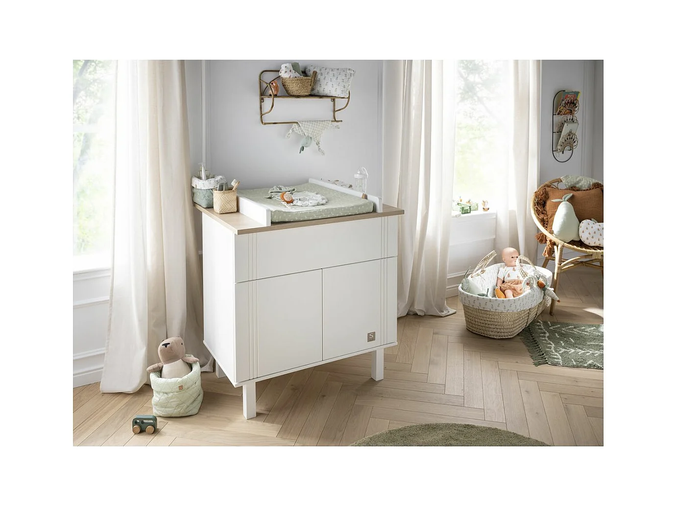 Commode 2 portes 1 tiroir Eléonore - Blanc