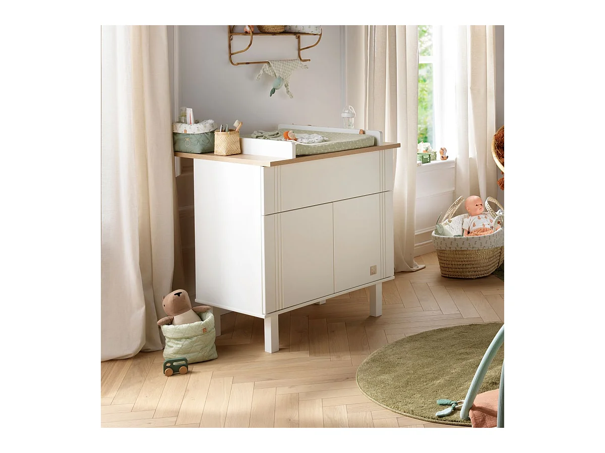 Commode 2 portes 1 tiroir Eléonore - Blanc