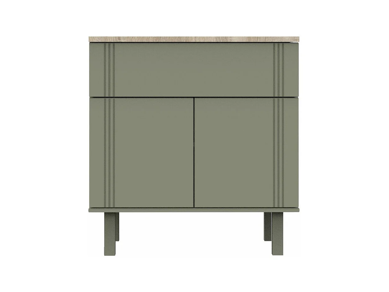Commode 2 portes 1 tiroir Eléonore - Kaki