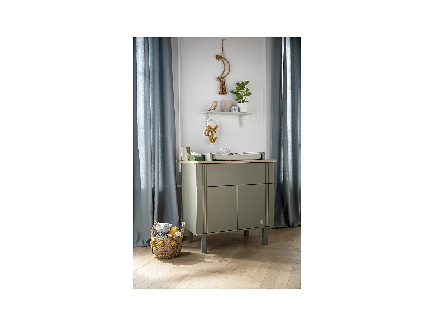 Commode 2 portes 1 tiroir Eléonore - Kaki