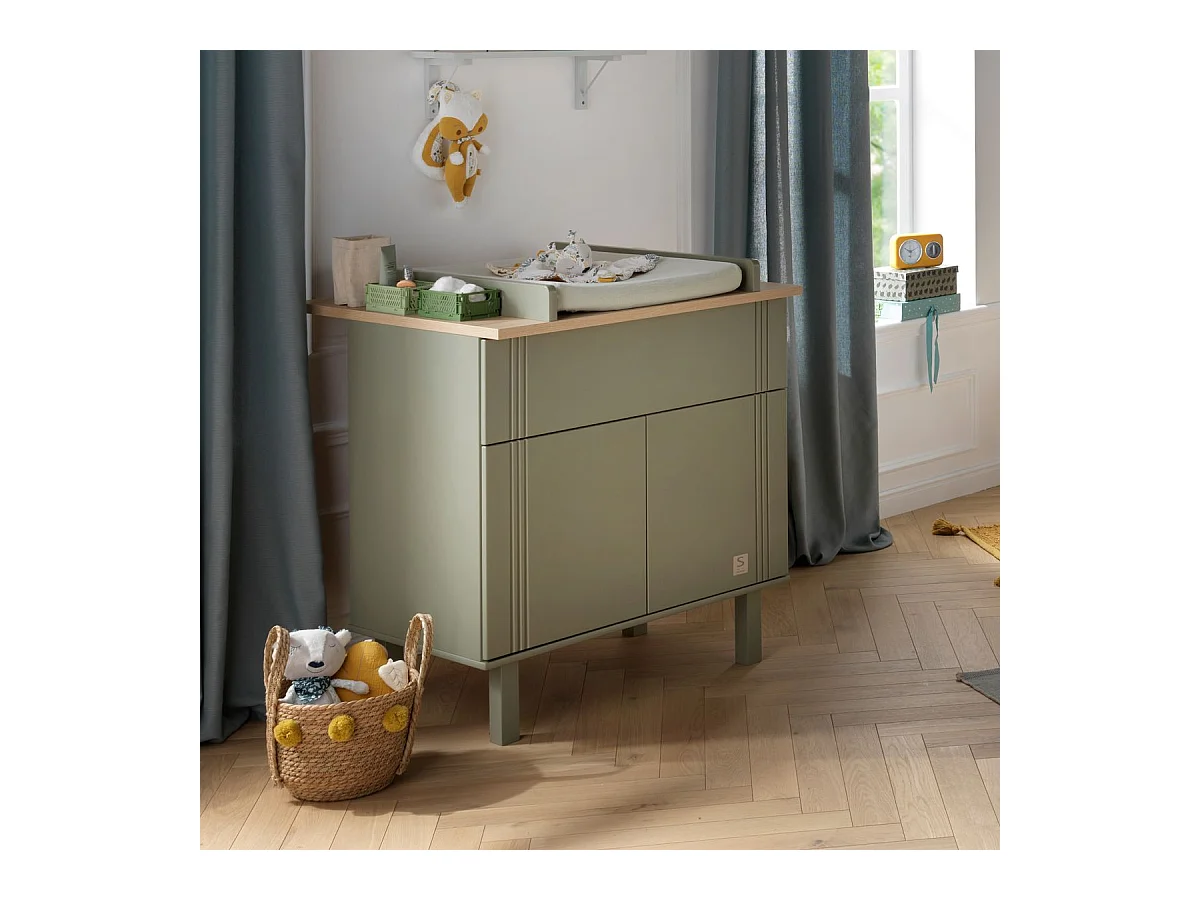 Commode 2 portes 1 tiroir Eléonore - Kaki