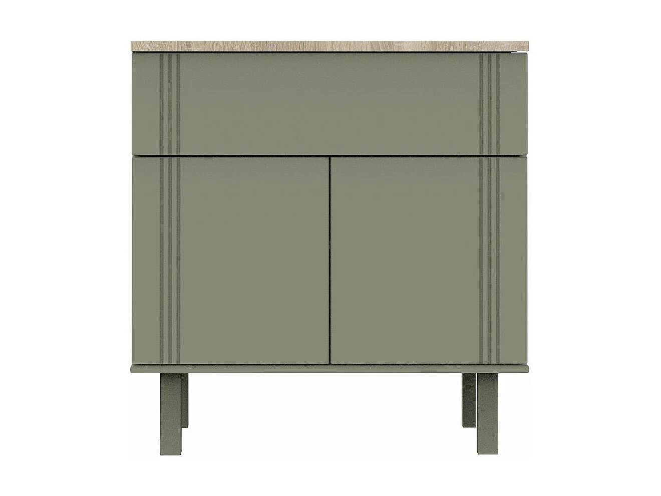 Commode 2 portes 1 tiroir Eléonore - Kaki