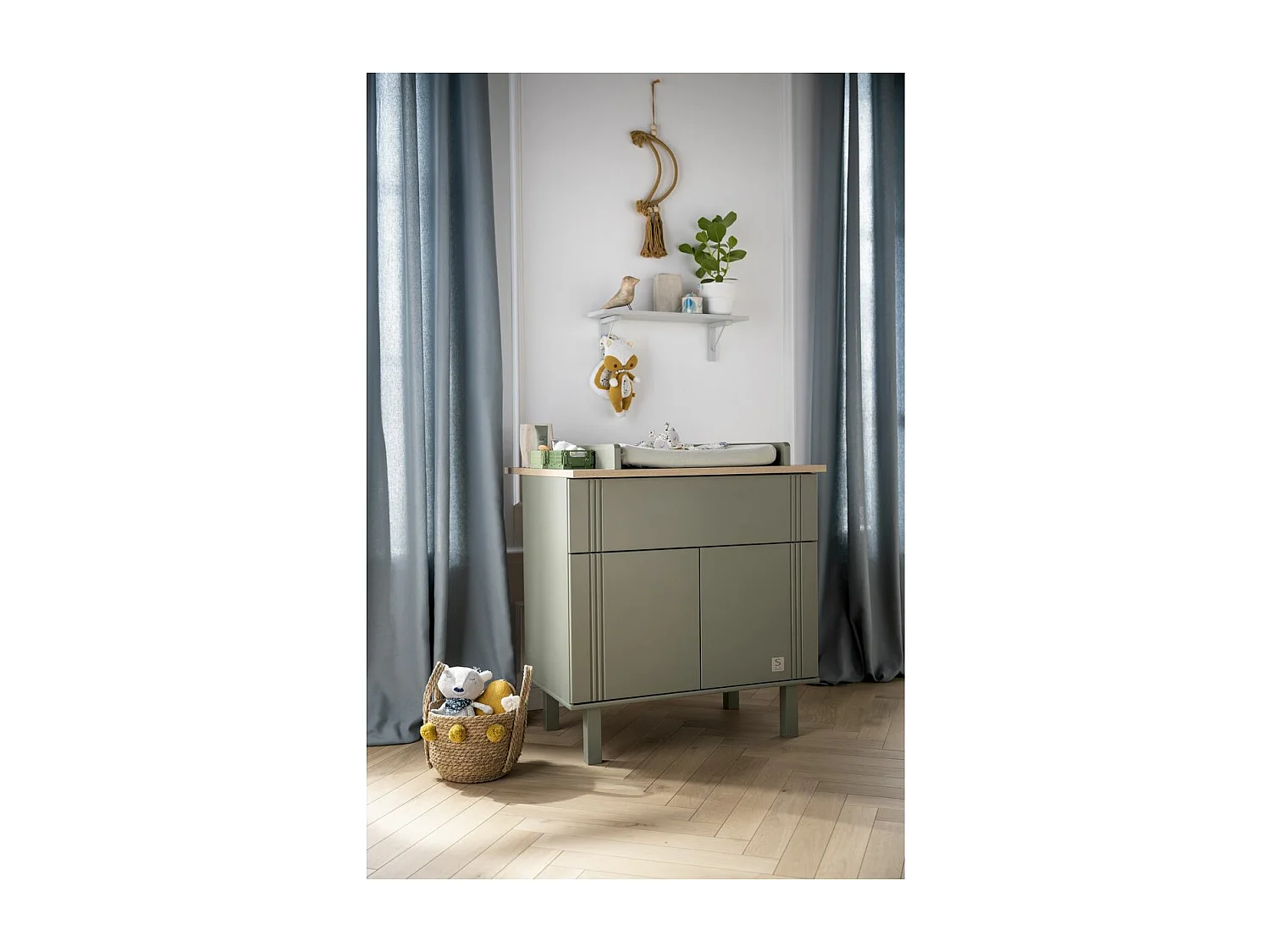 Commode 2 portes 1 tiroir Eléonore - Kaki