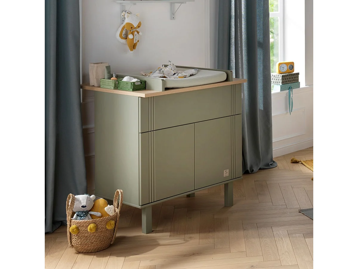 Commode 2 portes 1 tiroir Eléonore - Kaki