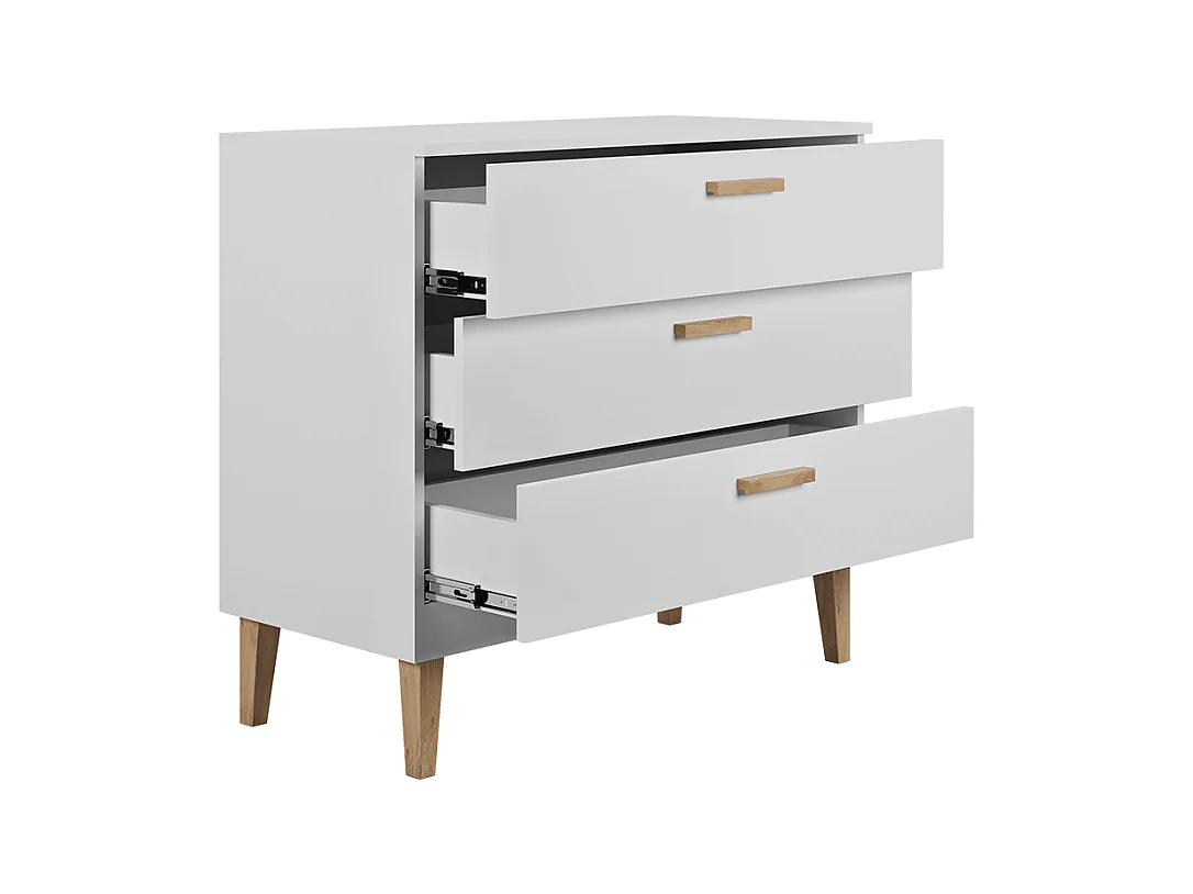 Kocot Kids Kubi Commode met 3 laden - Wit