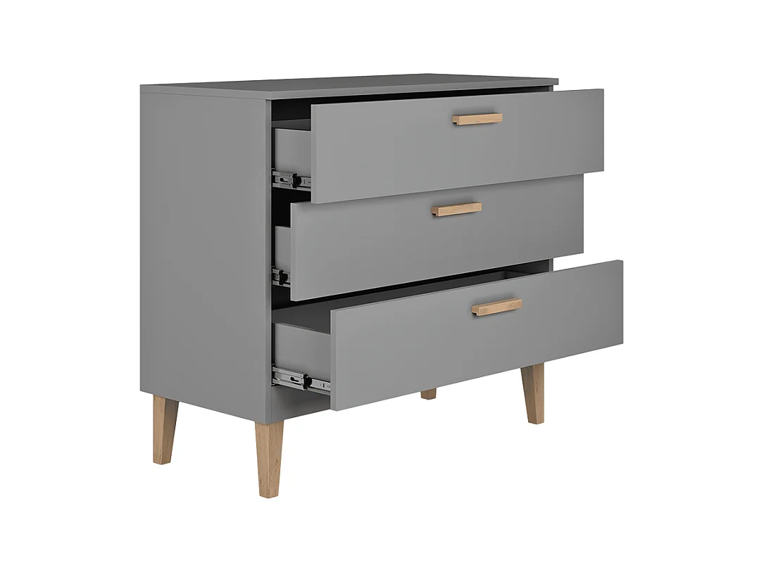 Kommode mit 3 Schubladen Kocot Kids Kubi - Grau