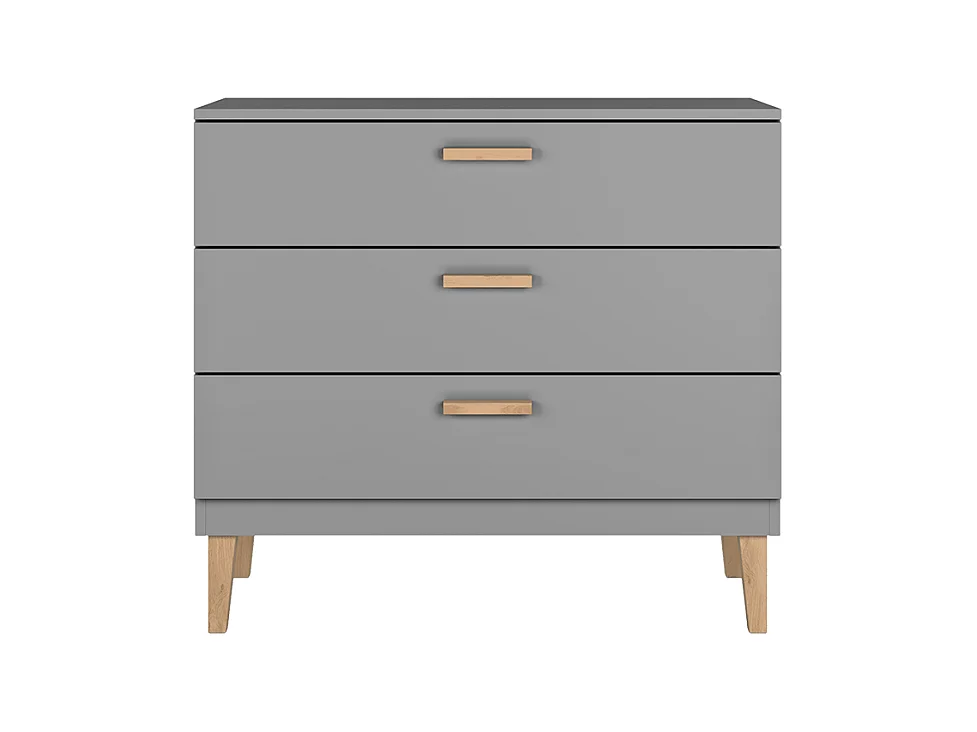 Commode 3 tiroirs Kubi - Gris