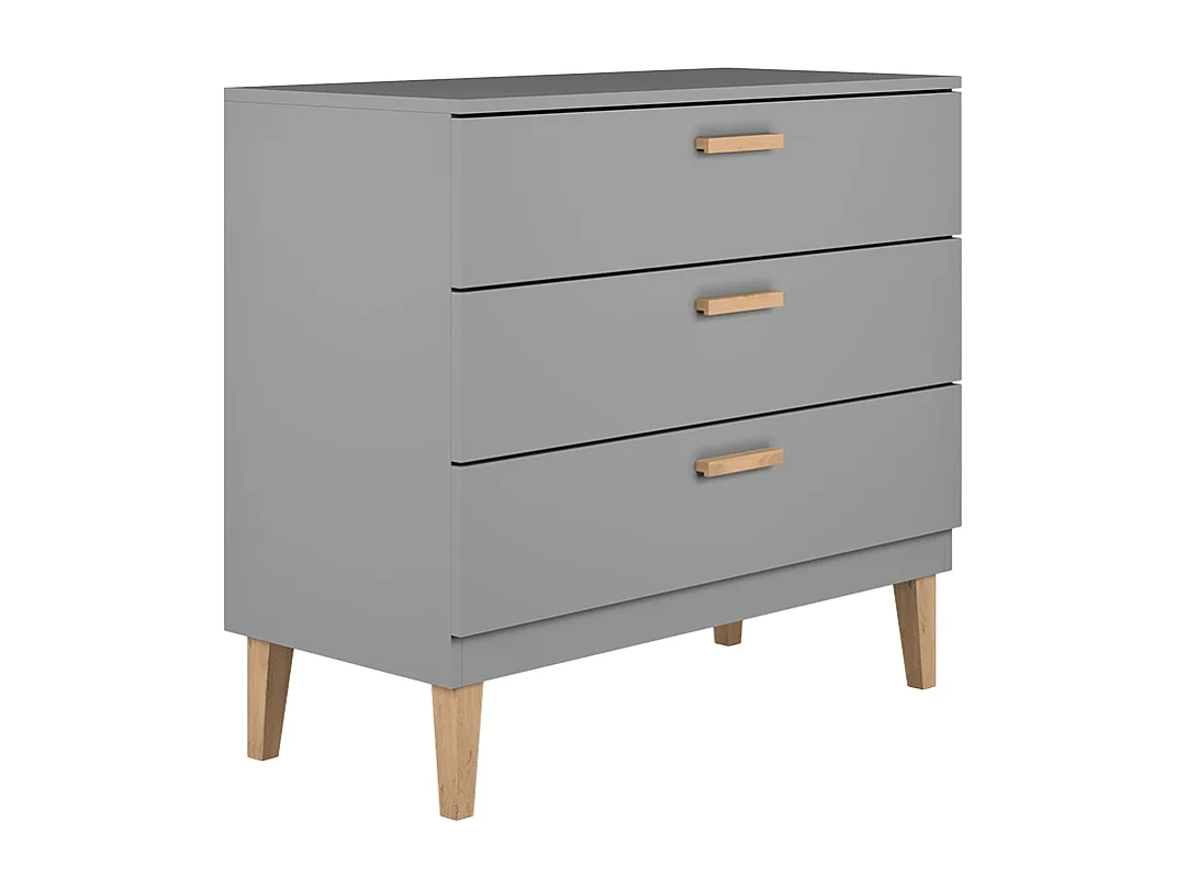 Commode 3 tiroirs Kubi - Gris