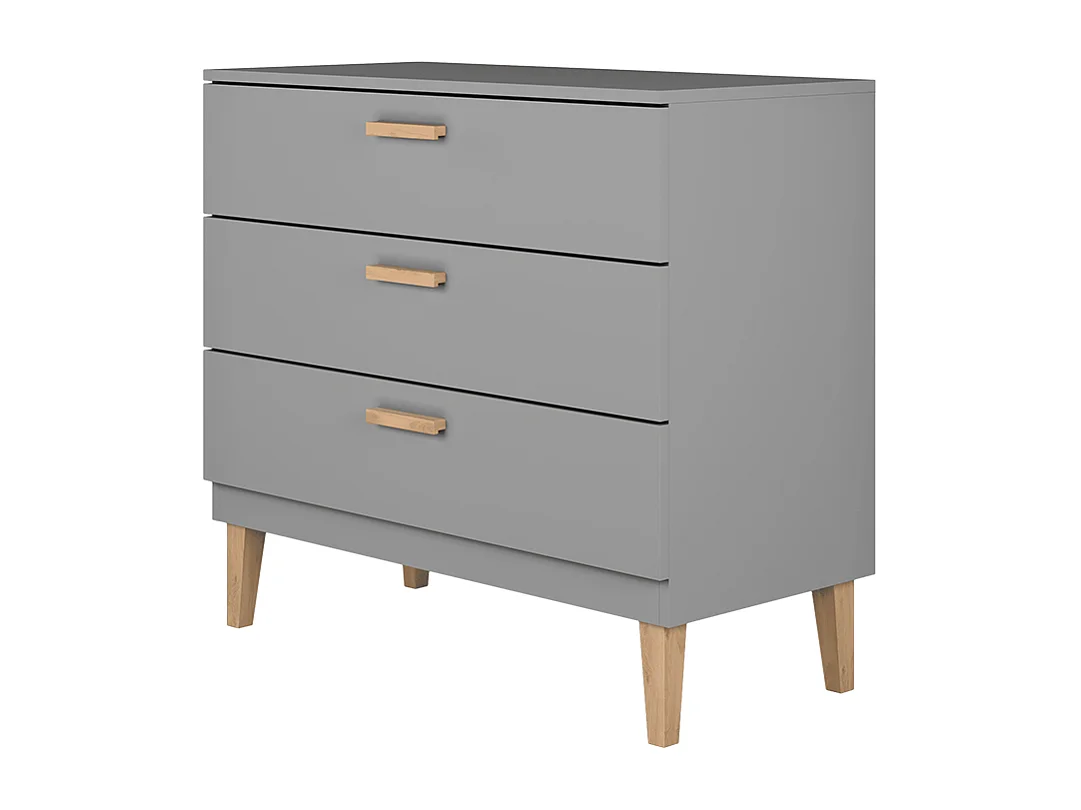 Kocot Kids Kubi Commode met 3 lades - Grijs