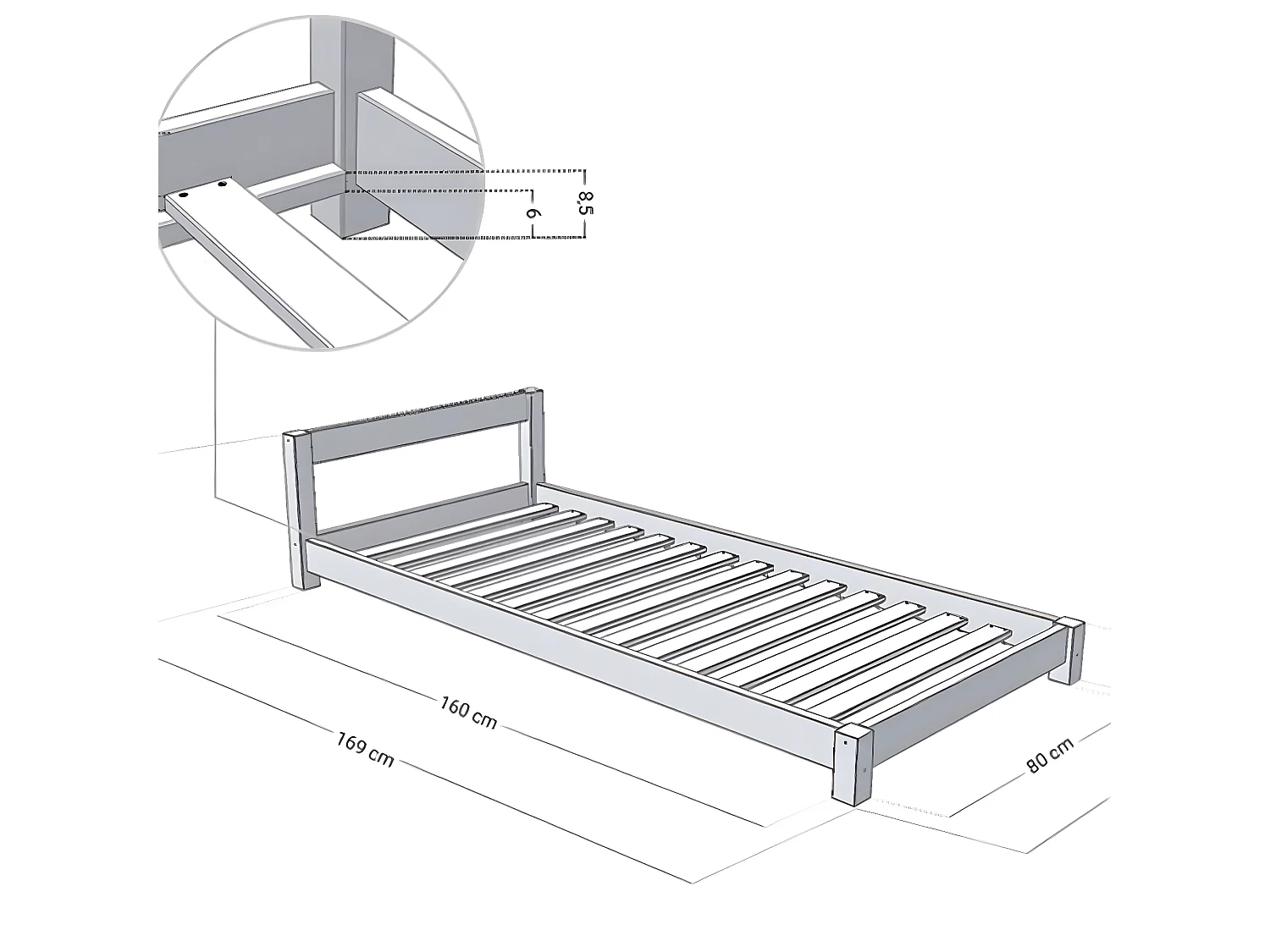 Lit enfant 80x160 Dreamy - Blanc
