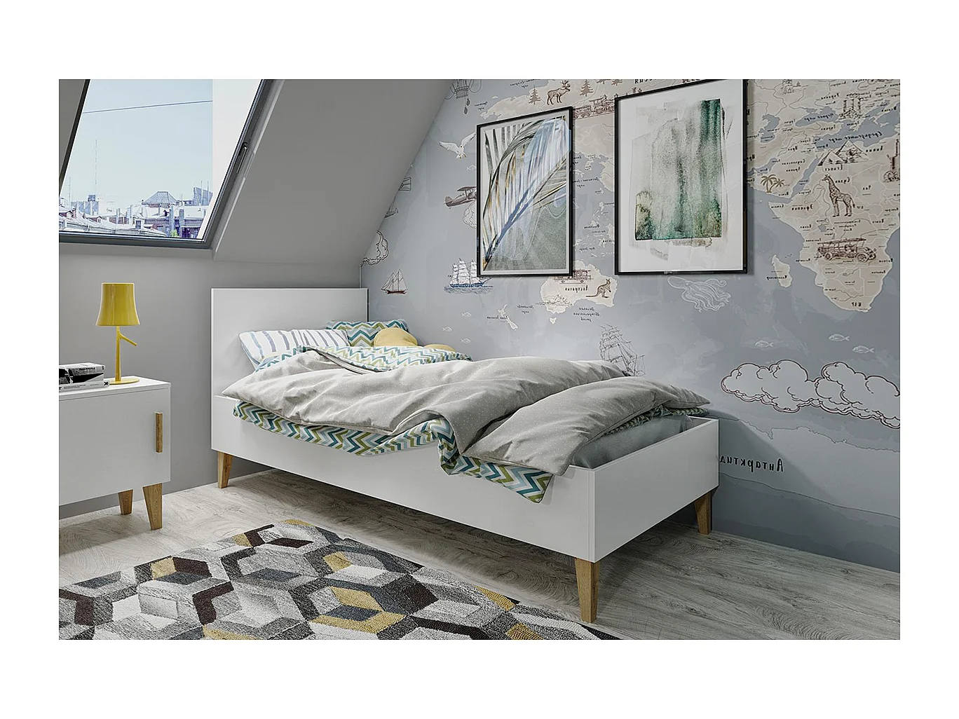 Lit enfant 80x180 Kubi - Blanc