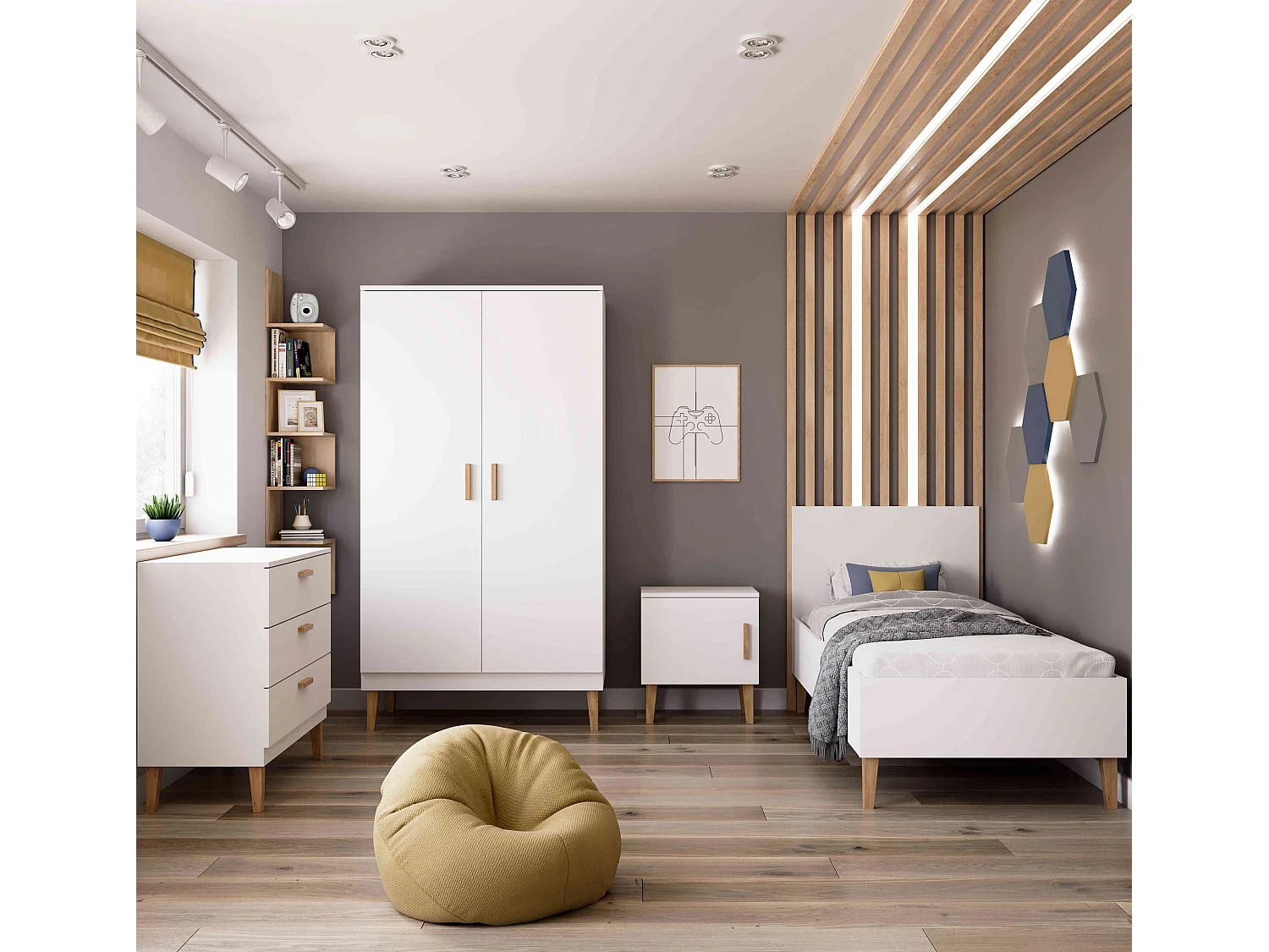 Lit enfant 80x180 Kubi - Blanc