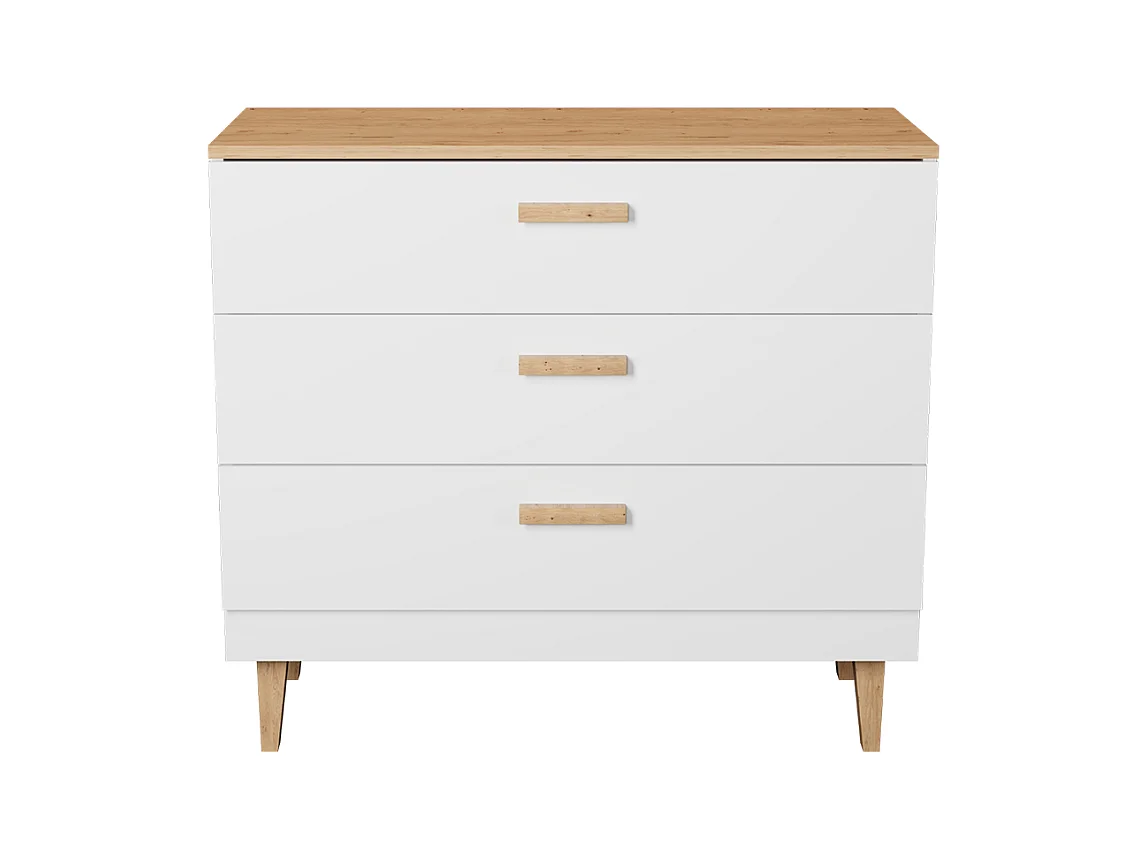 Commode 3 tiroirs Denver - Blanc