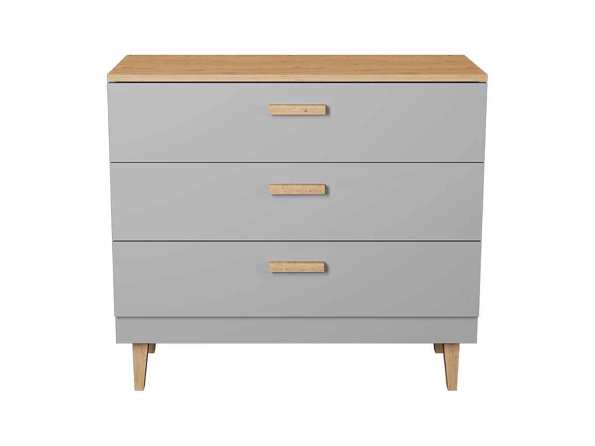 Kommode mit 3 Schubladen Denver - Grau
