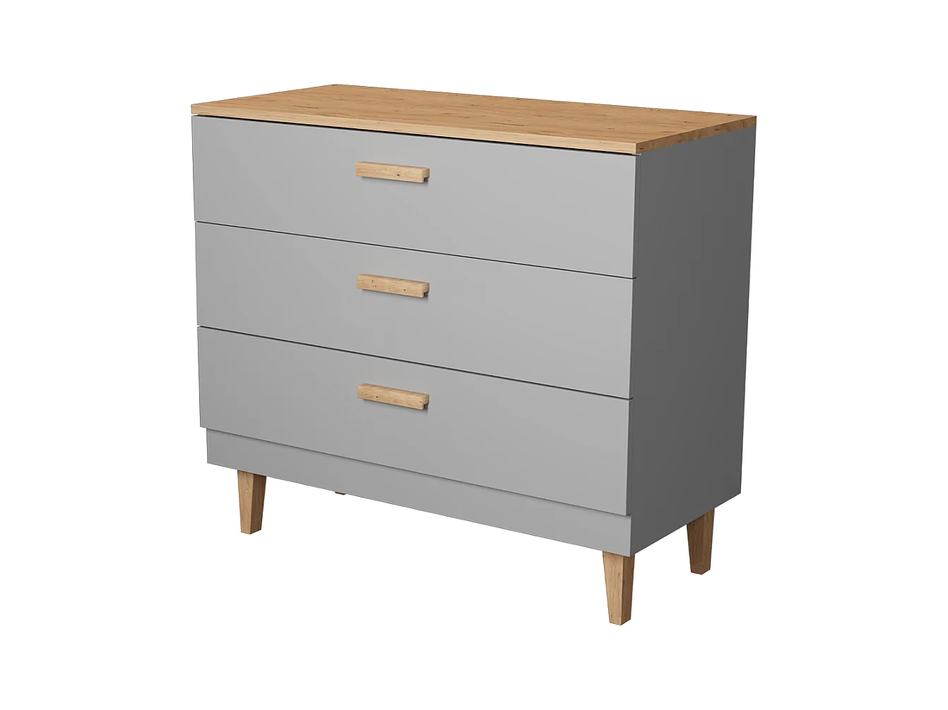 Kommode mit 3 Schubladen Denver - Grau