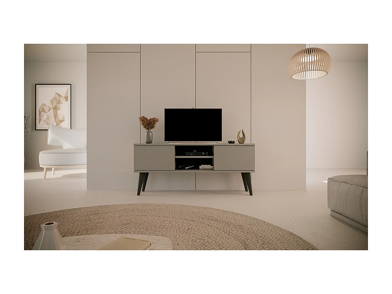 Meuble TV 120 cm Toronto - Gris