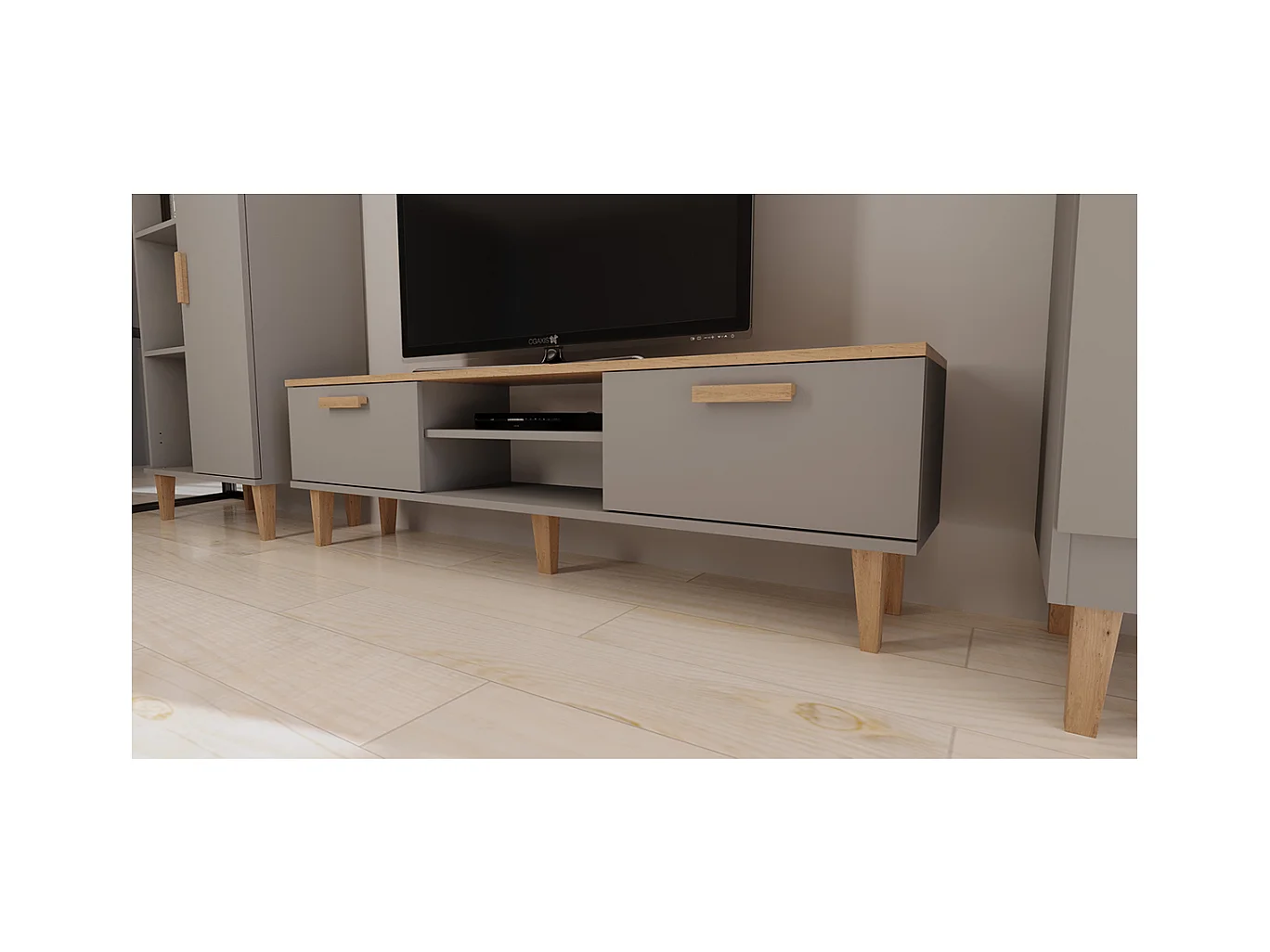 Szafka RTV DENVER 160 szara/hikora