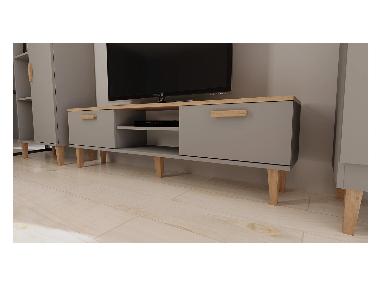 Szafka RTV DENVER 160 szara/hikora