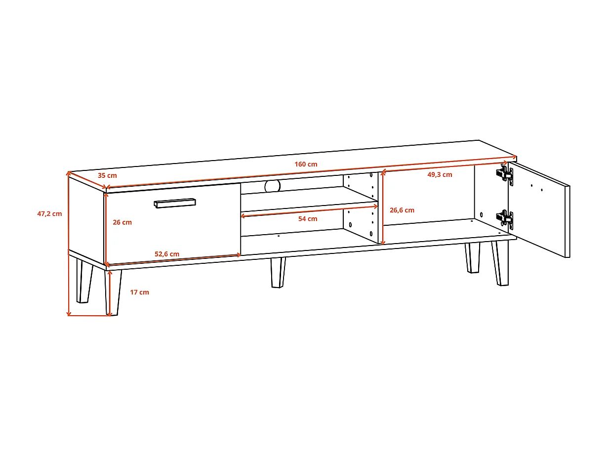 Móvel TV Denver cinzento 35cm