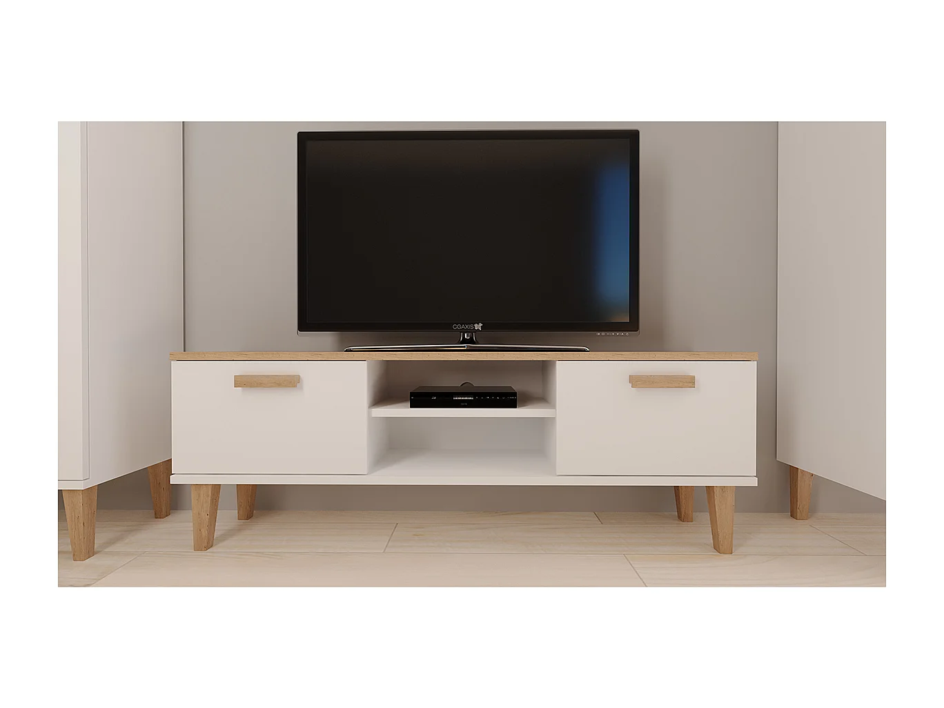 Meuble TV 120 cm Denver - Blanc