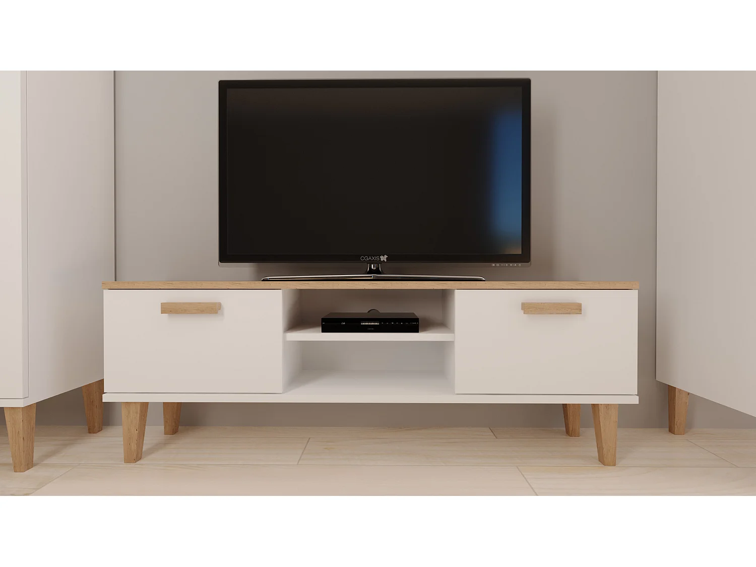 Meuble TV 120 cm Denver - Blanc