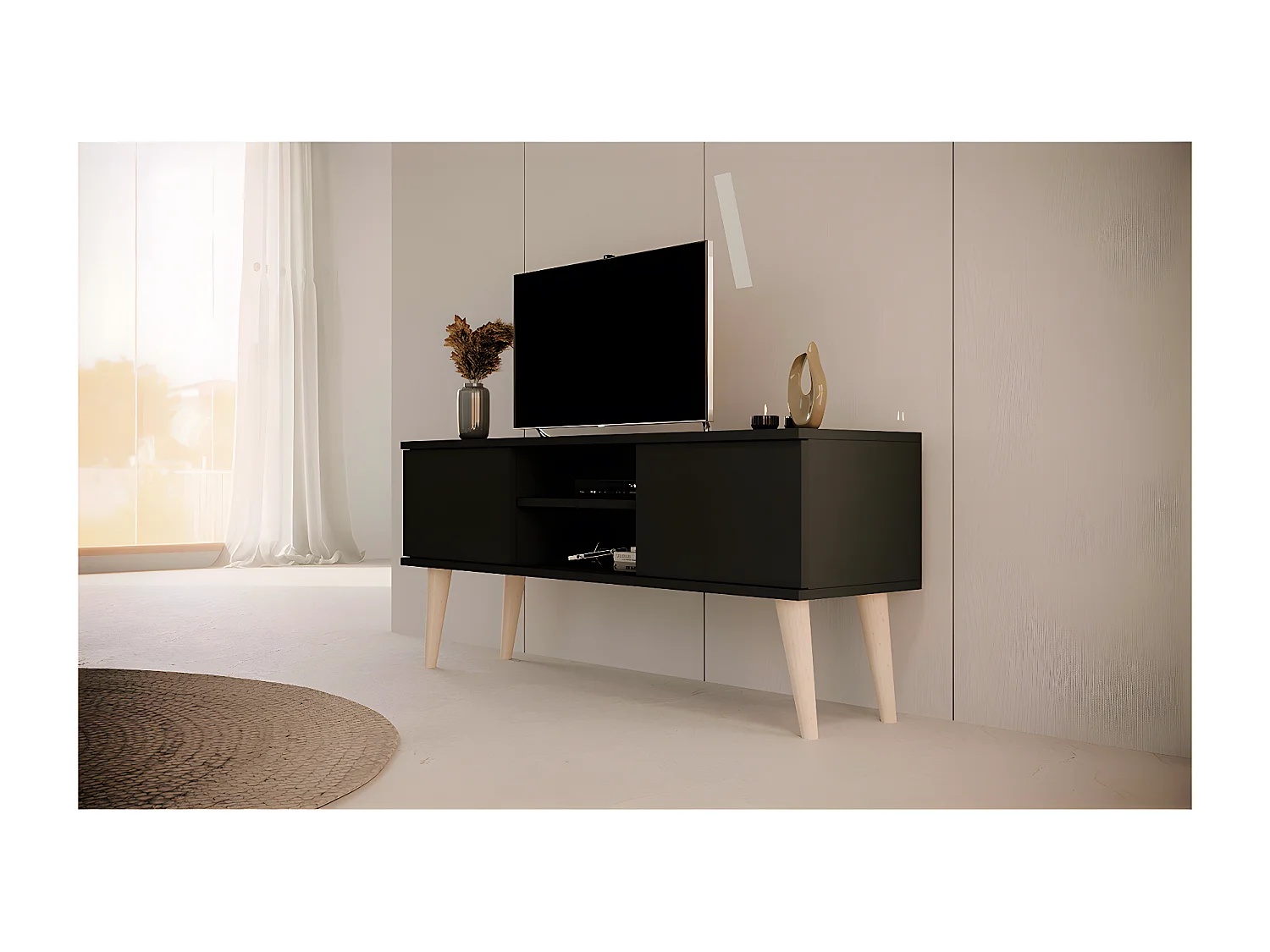 TV-Möbel 120 cm Toronto - Schwarz