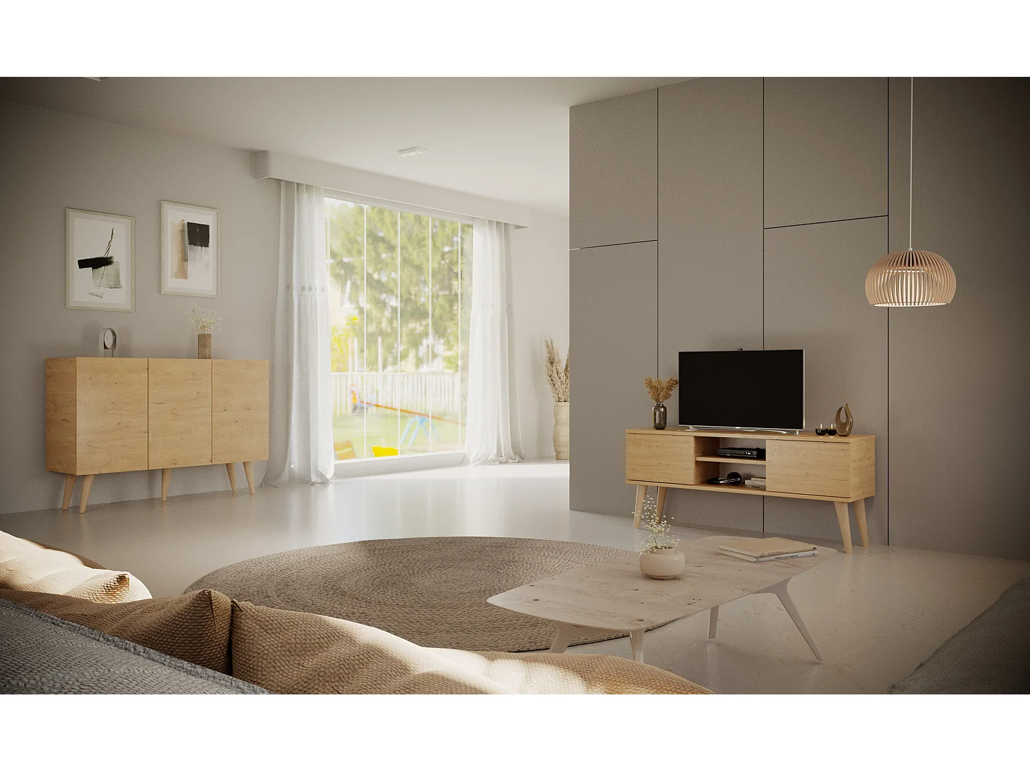 Meuble TV 160 cm Toronto - Bois