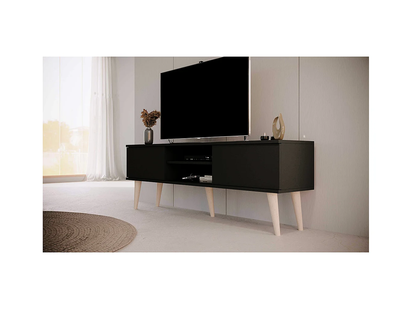 Móvel TV Toronto preto 160cm