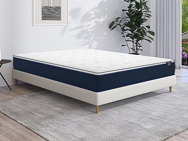 Madrass 160 x 200 cm med innkapslet fjærer og innebygd overmadrass, 24 cm tykkelse - ALTIER fra YSMÉE