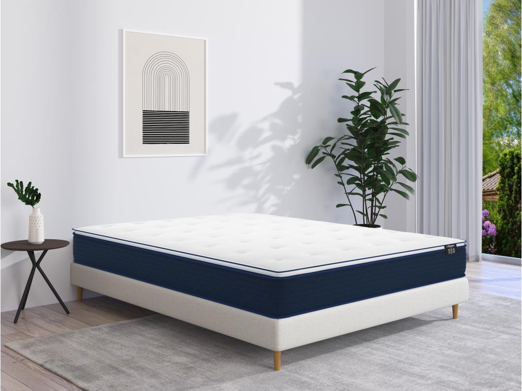 Matelas 160 x 200 cm ressorts ensachés et surmatelas intégré ép.24cm - ALTIER de YSMÉE