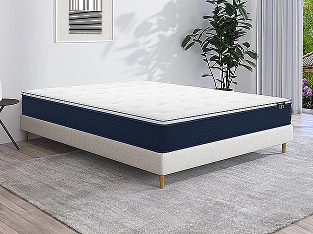 Materasso matrimoniale a molle insacchettate e topper integrato 180 x 200 cm - ALTIER di YSMÉE