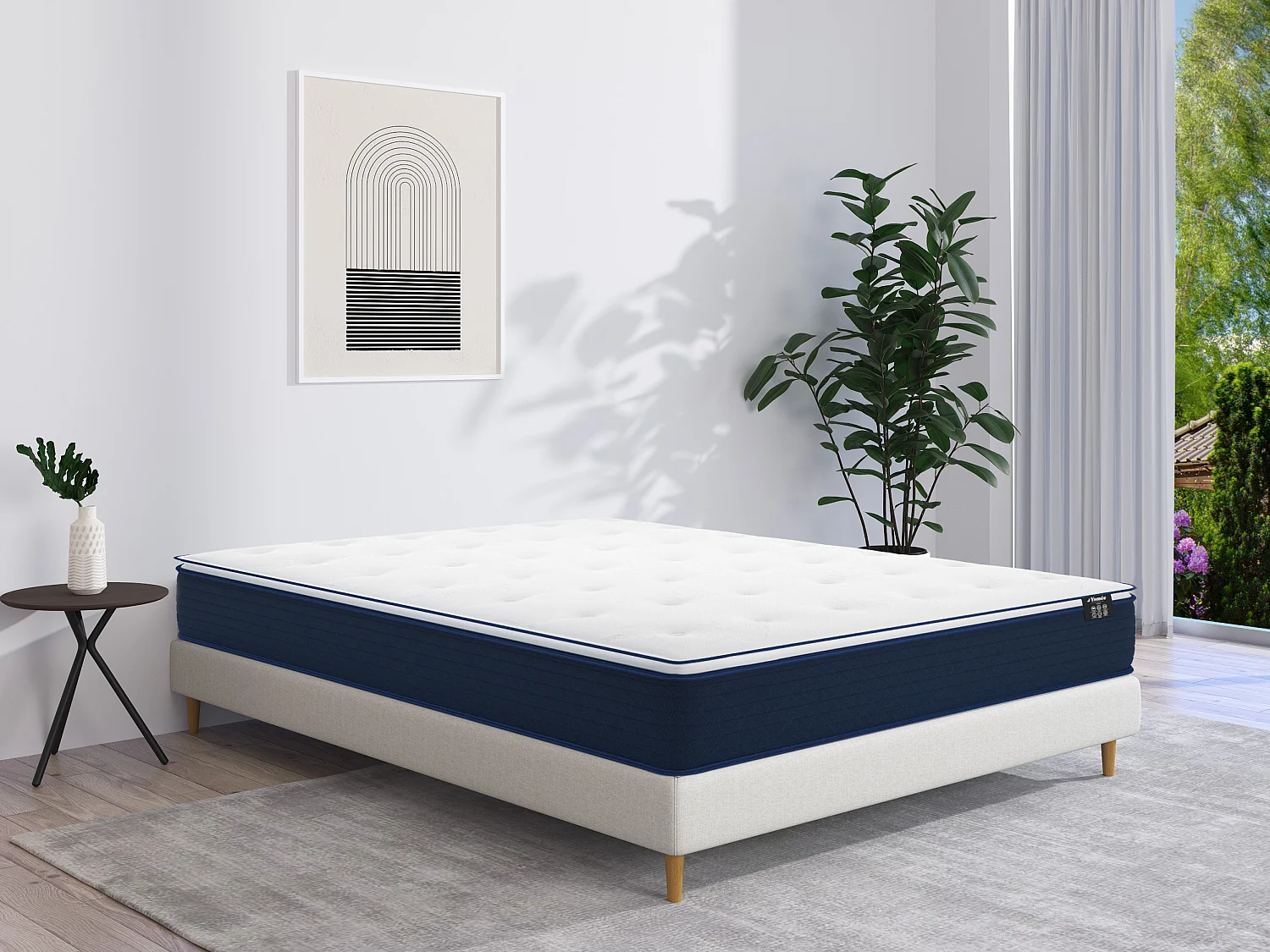 Taschenfederkernmatratze mit Übermatratze - 1 Zone - Härtegrad 3 - 140 x 190 cm - Stärke 24 cm - ALTIER von YSMÉE