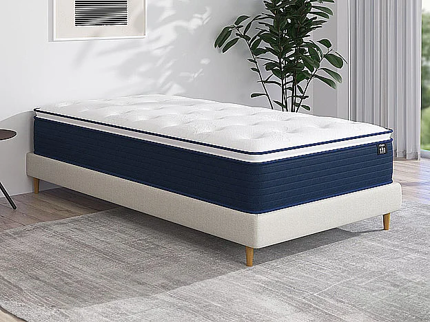 Matelas 90 x 190 cm ressorts ensachés et surmatelas intégré ép.24cm - ALTIER de YSMÉE