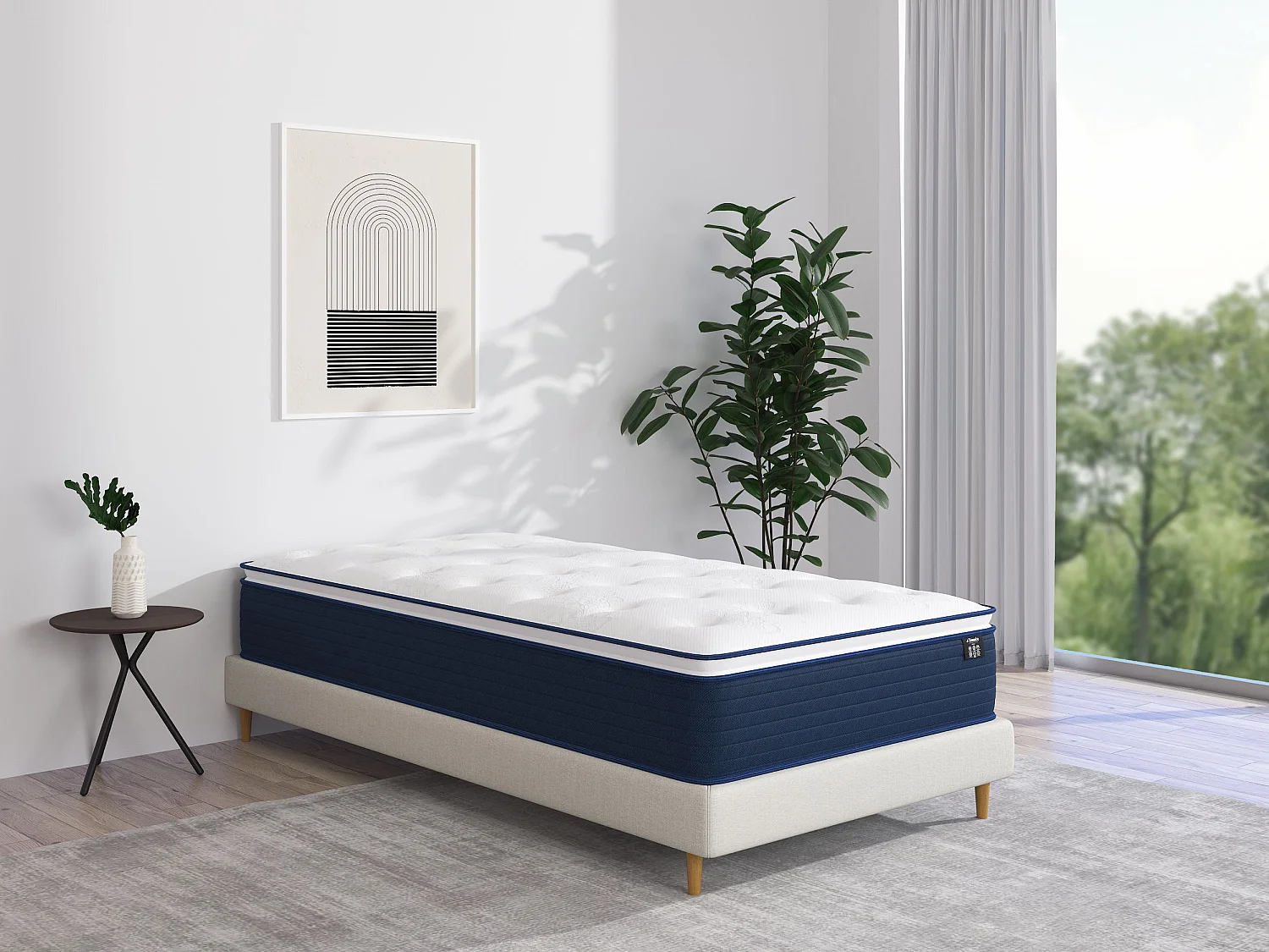 Matelas 80 x 200 cm ressorts ensachés et surmatelas intégré ép.24cm - ALTIER de YSMÉE