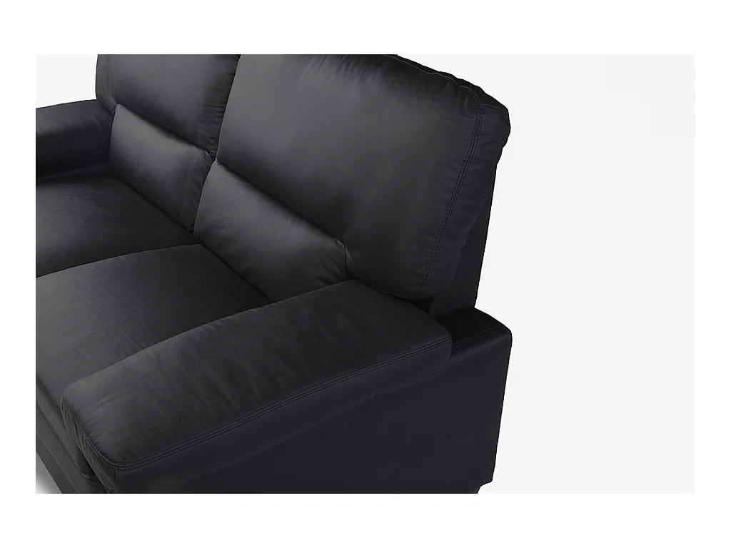 Driezits-, tweezitsbank en fauteuil van buffelleer MIMAS - zwart