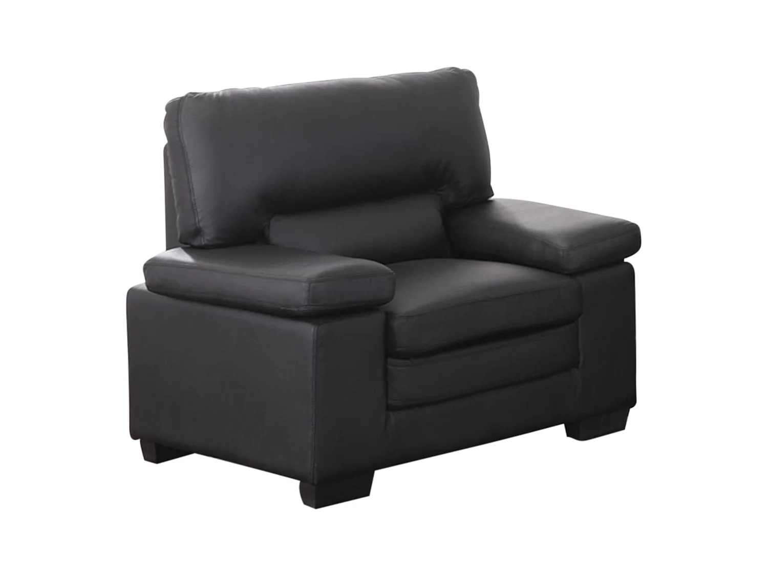 Driezits-, tweezitsbank en fauteuil van buffelleer MIMAS - zwart