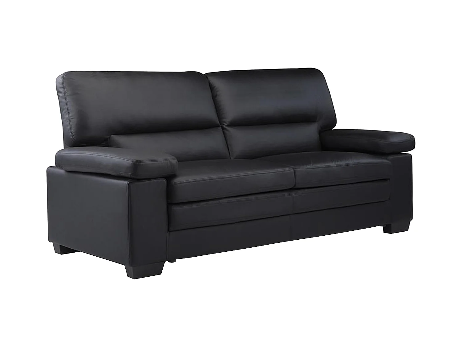 Canapés 3 places 2 places et un fauteuil en cuir de buffle MIMAS - Noir