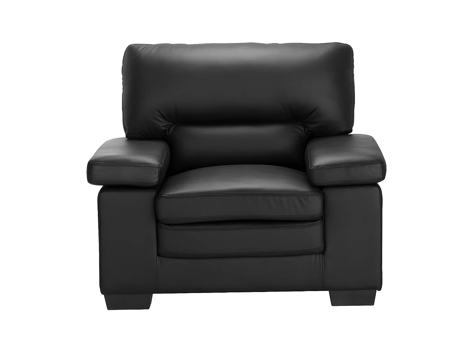 Canapés 3 places 2 places et un fauteuil en cuir de buffle MIMAS - Noir