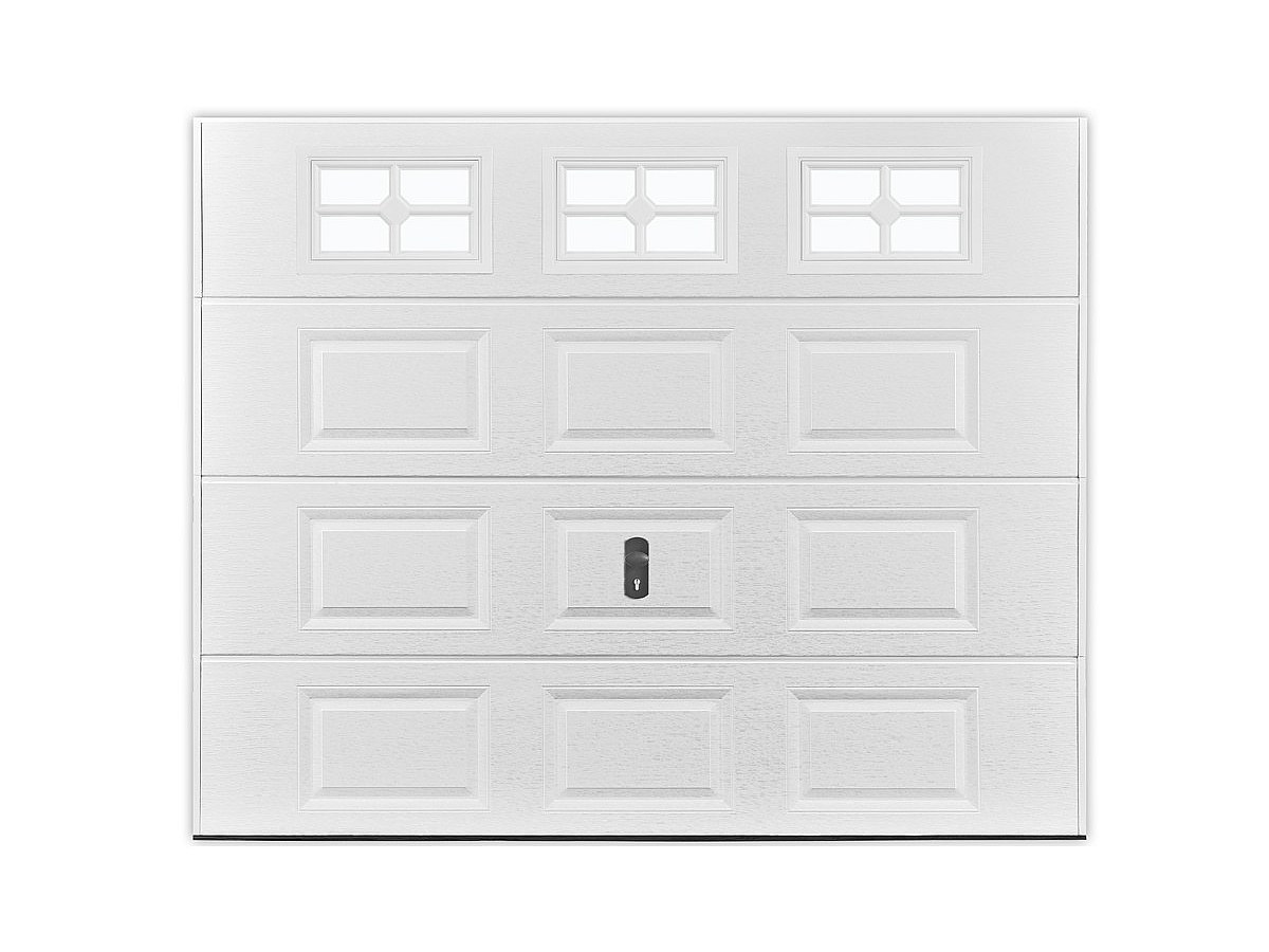 Puerta de garaje seccional con ventanas blanca SPEOS