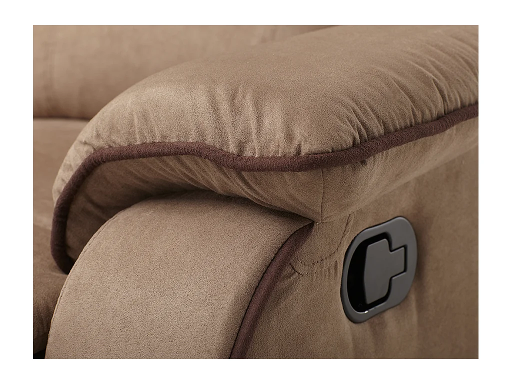 Driezits- en tweezits relaxbank van microvezel HERNANI - Taupe