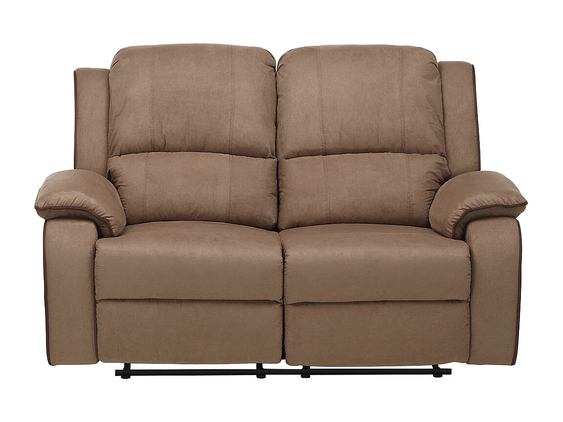 Driezits- en tweezits relaxbank van microvezel HERNANI - Taupe