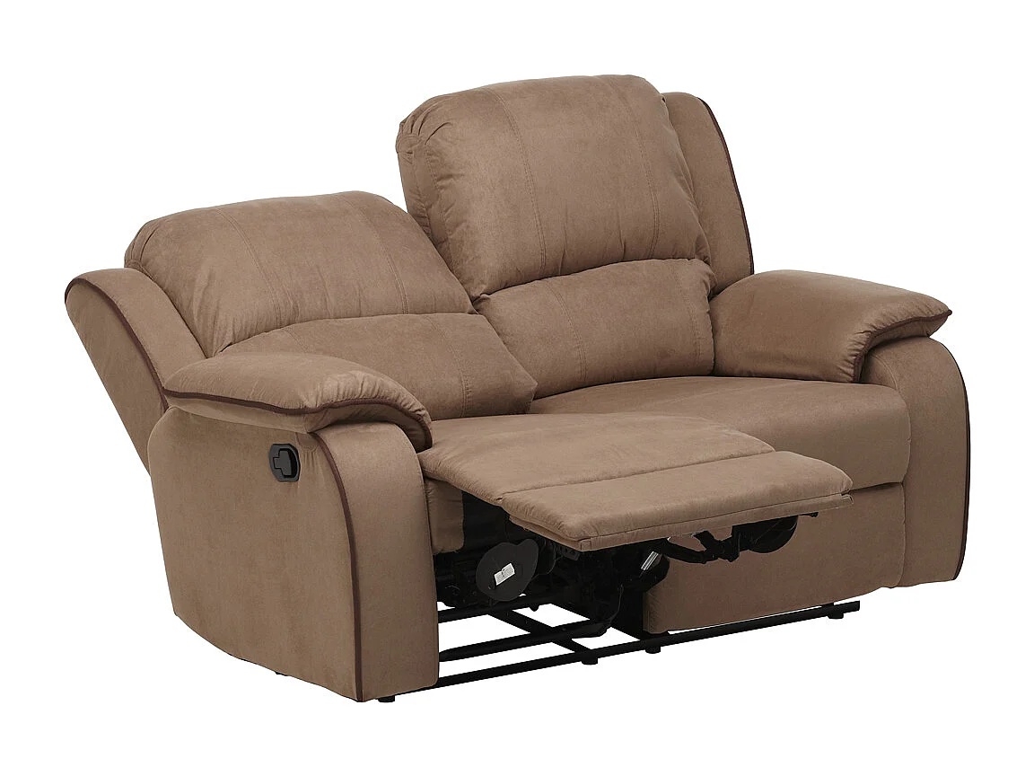 Driezits- en tweezits relaxbank van microvezel HERNANI - Taupe