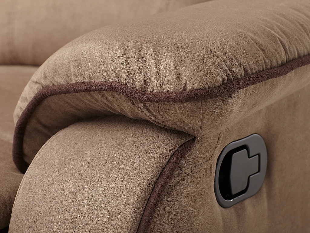 Driezits- en tweezits relaxbank van microvezel HERNANI - Taupe