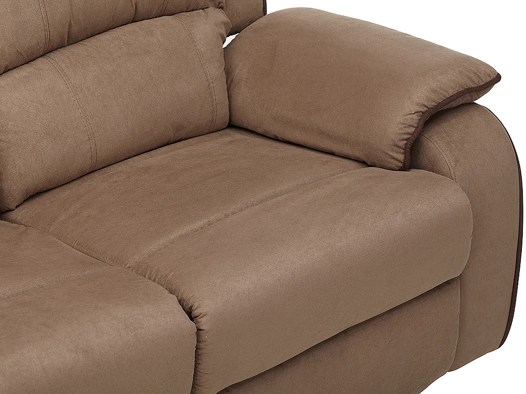 Driezits- en tweezits relaxbank van microvezel HERNANI - Taupe